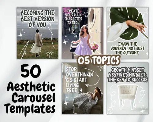 Aesthetic carousel template preview 1
