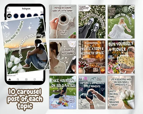 Aesthetic carousel template preview 5
